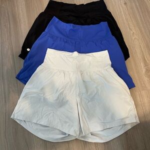 Women's High-Waisted Shorts - Black, Blue, and White